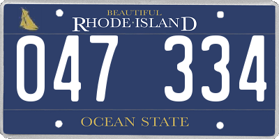 RI license plate 047334