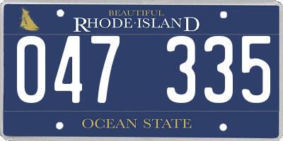 RI license plate 047335