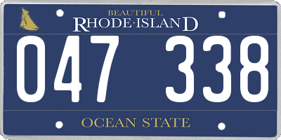 RI license plate 047338