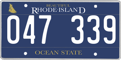 RI license plate 047339