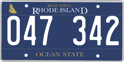 RI license plate 047342