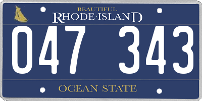 RI license plate 047343