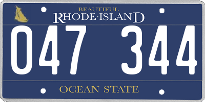 RI license plate 047344