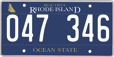 RI license plate 047346
