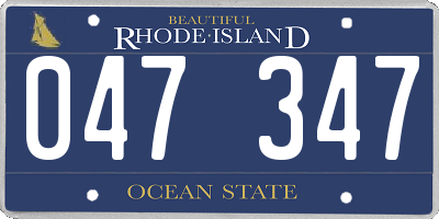 RI license plate 047347
