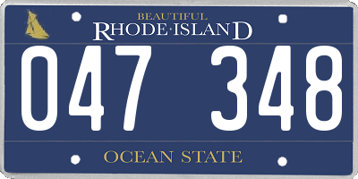 RI license plate 047348