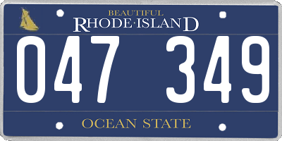 RI license plate 047349