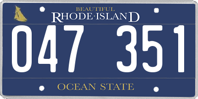 RI license plate 047351