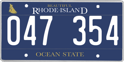 RI license plate 047354