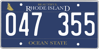 RI license plate 047355