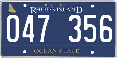 RI license plate 047356