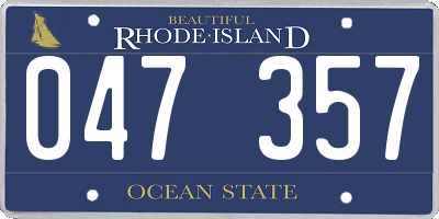 RI license plate 047357