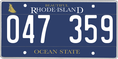 RI license plate 047359
