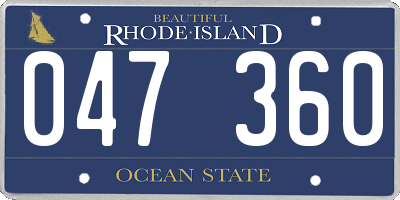 RI license plate 047360