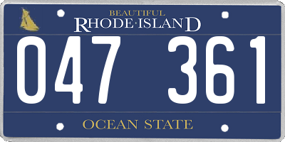 RI license plate 047361
