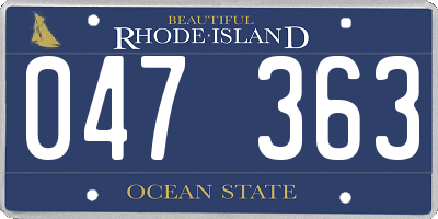 RI license plate 047363