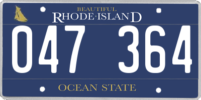 RI license plate 047364