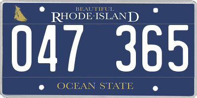 RI license plate 047365