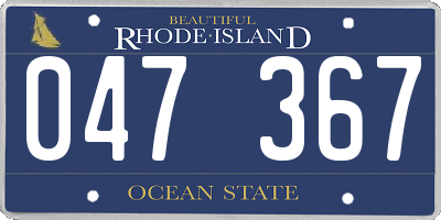 RI license plate 047367