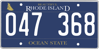 RI license plate 047368