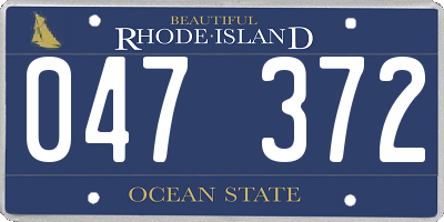 RI license plate 047372