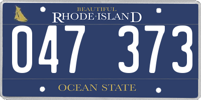 RI license plate 047373