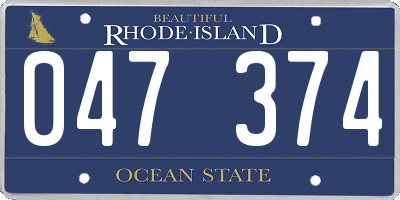 RI license plate 047374