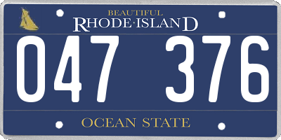 RI license plate 047376