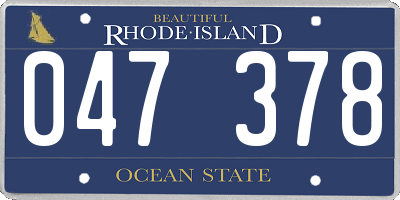 RI license plate 047378