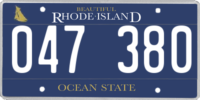 RI license plate 047380