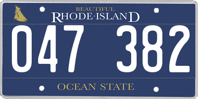 RI license plate 047382