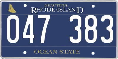 RI license plate 047383