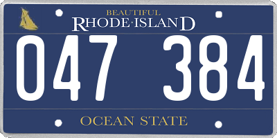 RI license plate 047384