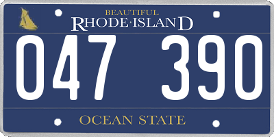 RI license plate 047390