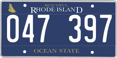 RI license plate 047397