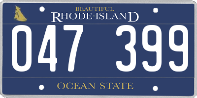 RI license plate 047399