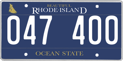 RI license plate 047400