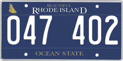 RI license plate 047402