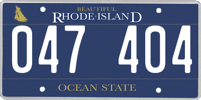 RI license plate 047404