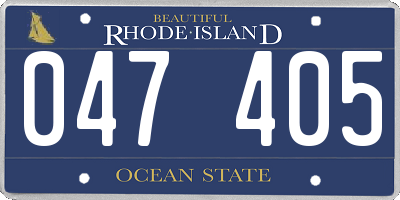 RI license plate 047405
