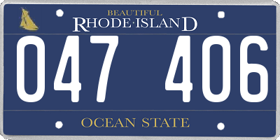 RI license plate 047406
