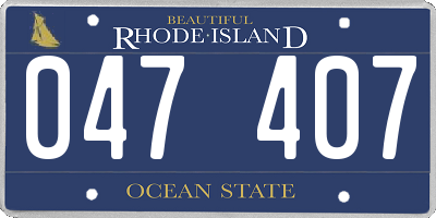 RI license plate 047407