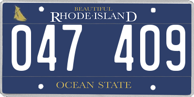 RI license plate 047409