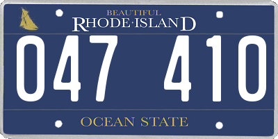 RI license plate 047410