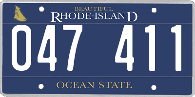 RI license plate 047411