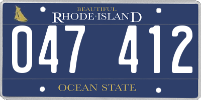 RI license plate 047412