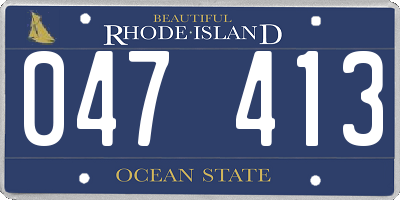 RI license plate 047413