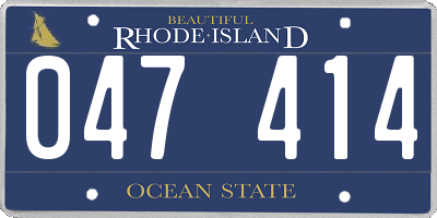 RI license plate 047414