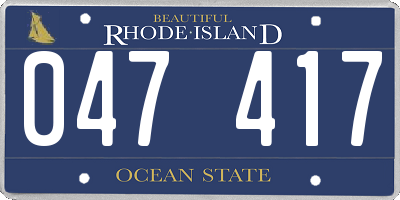 RI license plate 047417