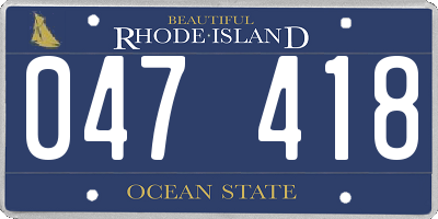 RI license plate 047418